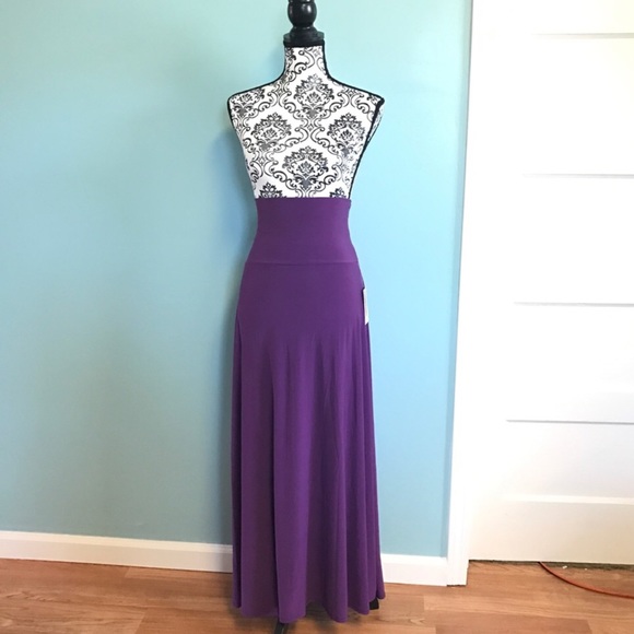 purple maxi skirt